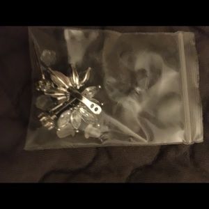 Rhinestone fan earrings